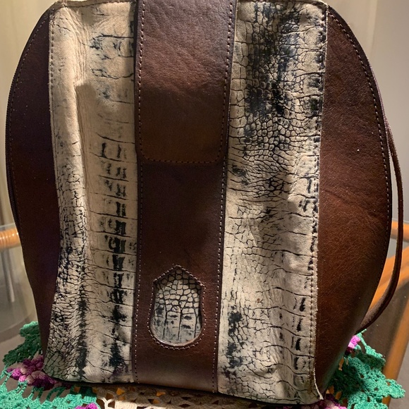 Handmade Leather Backpack | Snake print